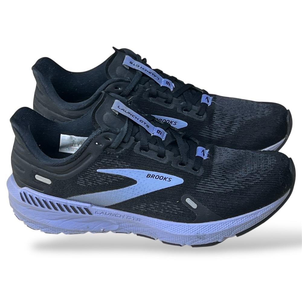 Brooks Launch GTS 9 Womens Running Shoes Black Purple 1203741B060 Size 7